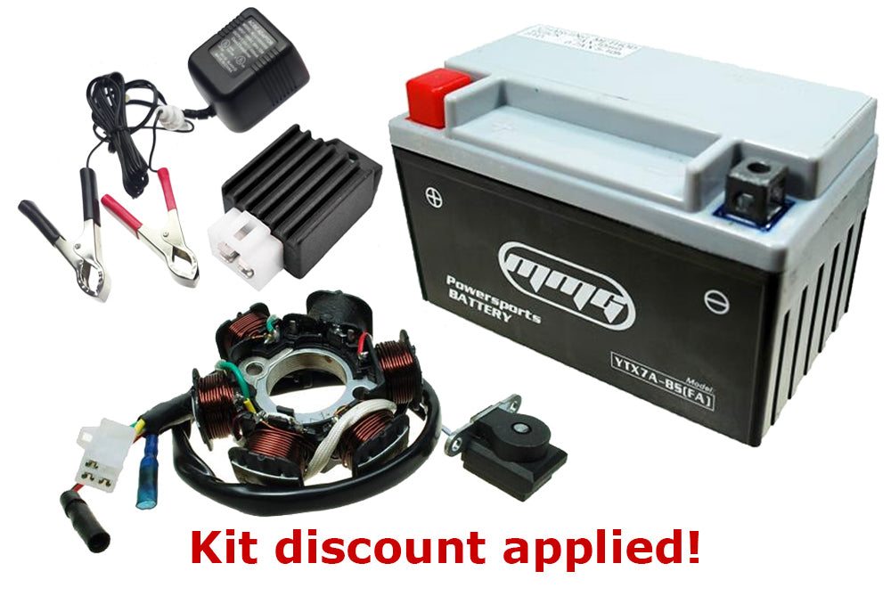 GY6 150cc "Won't Charge" Battery Stator Rectifier Tuneup Kit [Type C