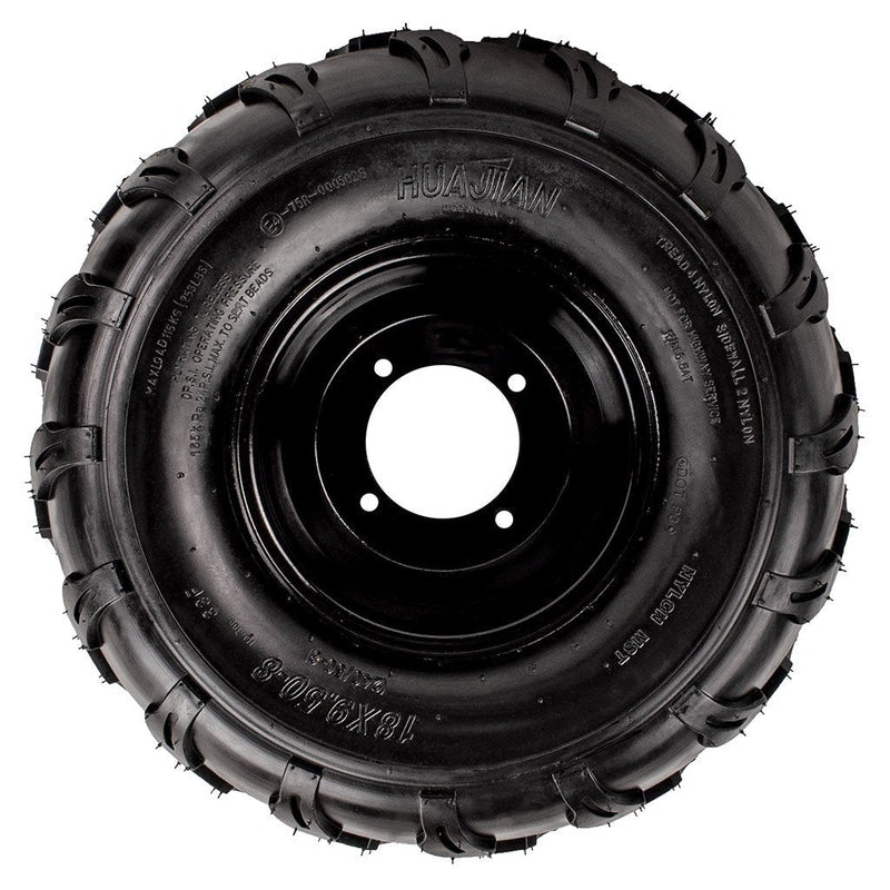 Load image into Gallery viewer, 18x9.5-8_Chinese_Tire_Rim_Wheel_Assembly_-_4_Bolt_-_10mm_-_Right_-_Tao_Tao_b.jpg
